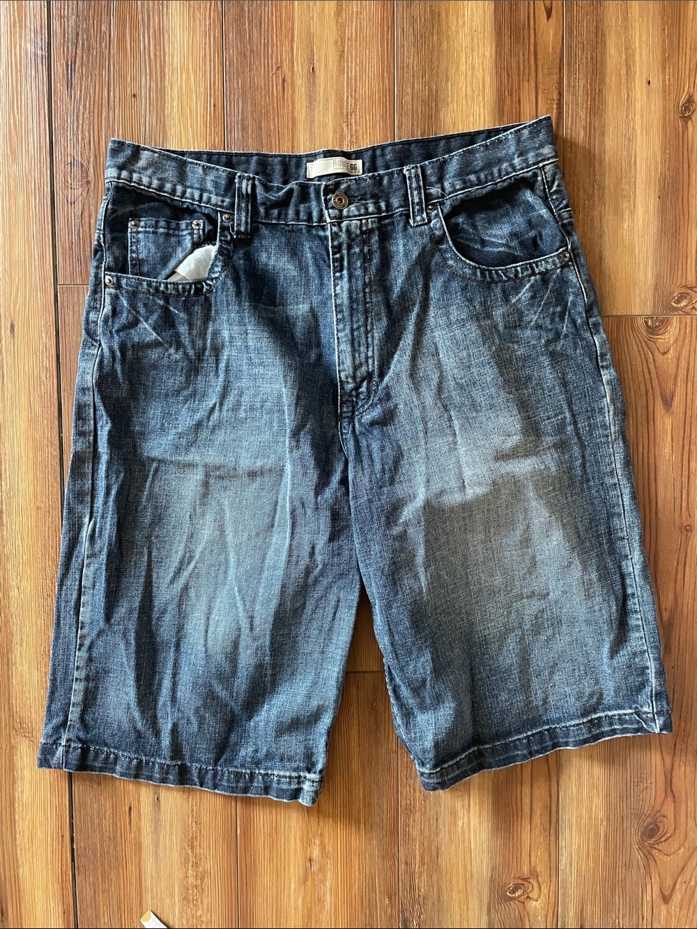 Route 66 Men's Washed Blue Denim Shorts